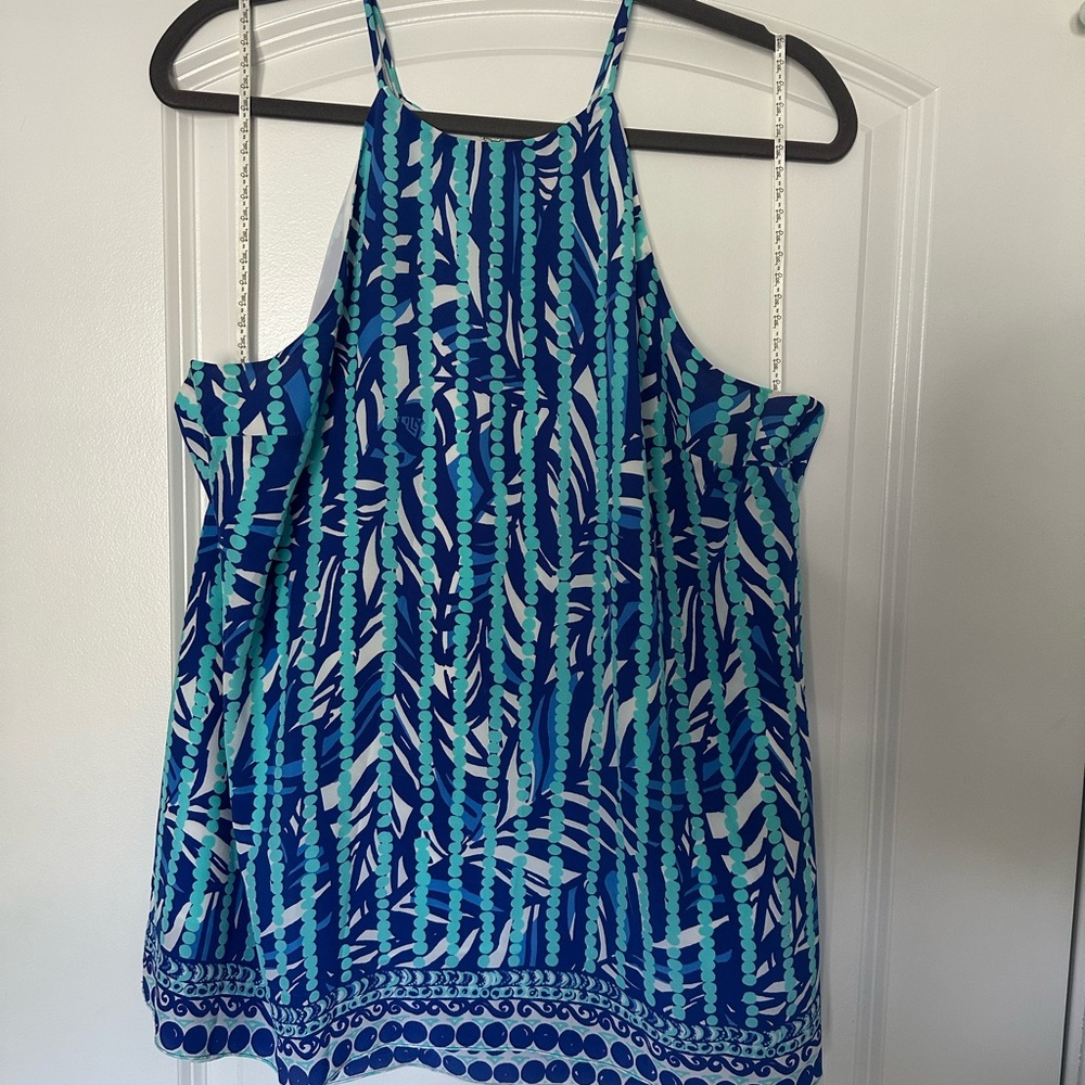 Lilly Pulitzer Blue and White Silk Top
